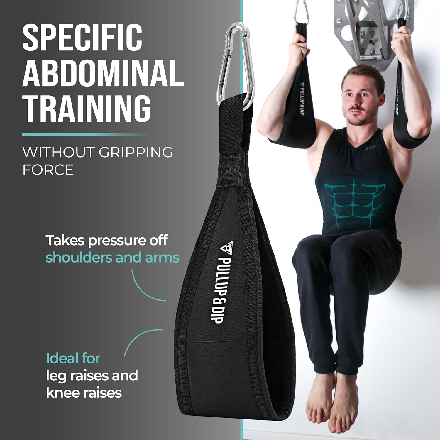 PULLUP & DIP Ab Straps, Premium Abdominal Slings for Abdominal Training, Padded Workout Straps for Crunches, Hanging, Leg Raise, Set of 2 Ab Slings for Pull-Up and Chin-Up Bar - Image 7