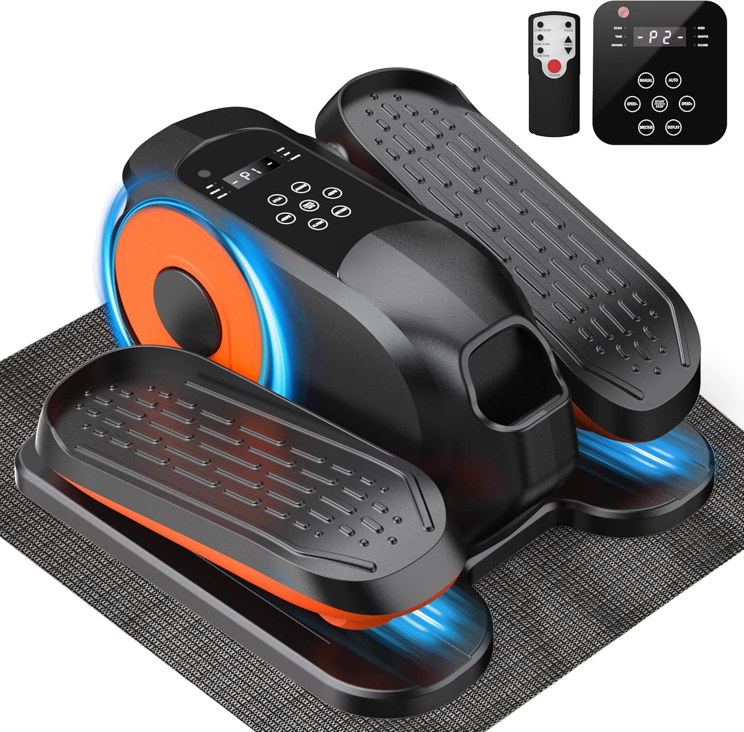 Mini Under Desk Elliptical Machine Low Impact Electric Leg Exerciser As Seen on TV While Sitting for Seniors with Non-Slip Mat Quiet & Portable for Home and Office