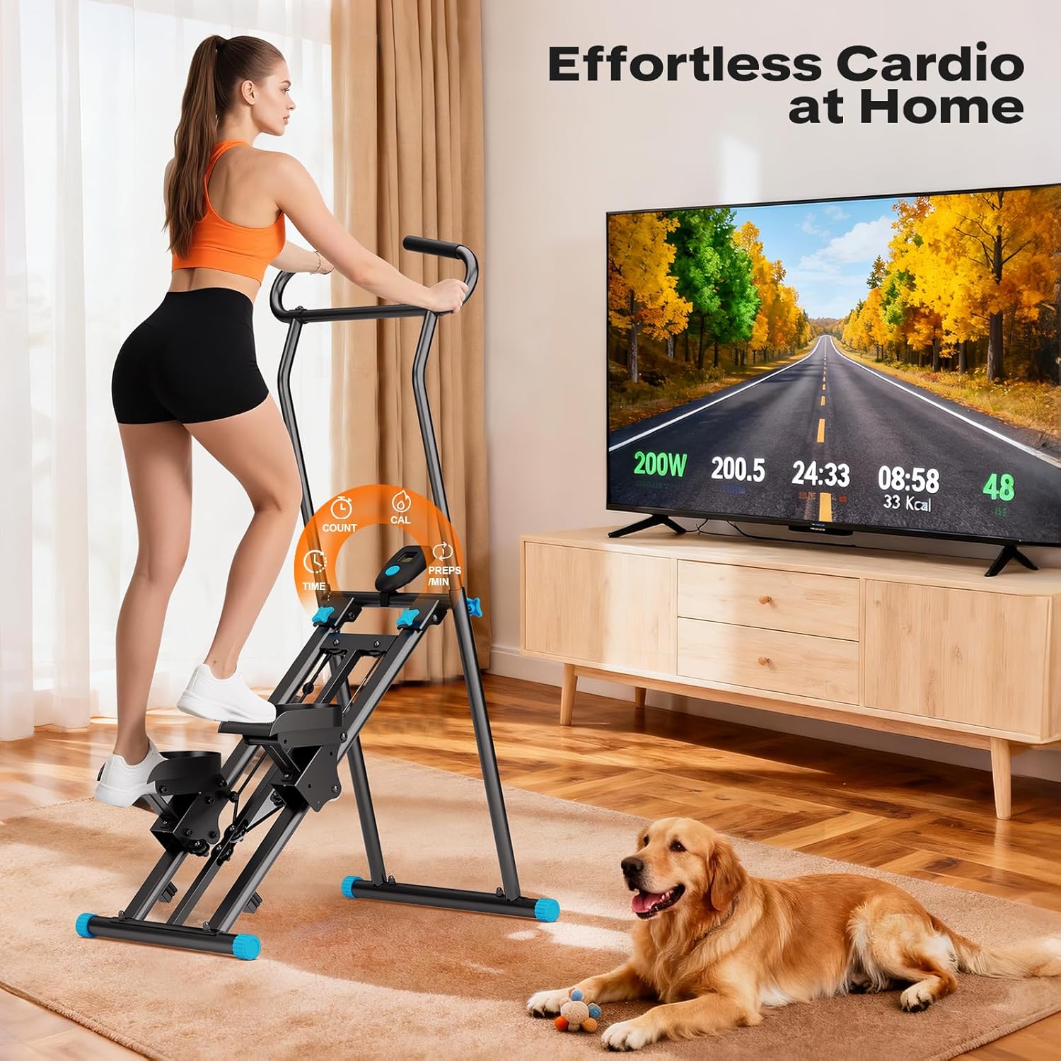 Stair Stepper for Home Gym, 2025 Upgrade Stair Climber w/ 3-Level Resistance & Height, Non-Slip Pedals, Digital Tracker & Phone Holder Home Exercise Machine for Women Men - Image 7