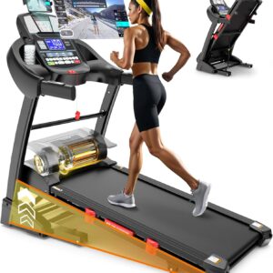 Treadmill with Incline for Home, 3-in-1 Folding Treadmill with 400LBS Capacity, 7.5MPH or 10MPH, 16” or 18” Wide Belt, 64 Programs, APP Control, Shock Absorption, Home & Office