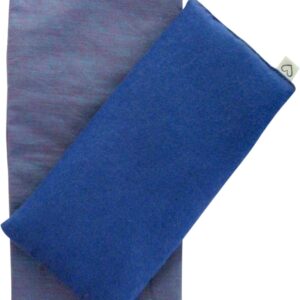 Eye Pillow Gift Set – Unscented Flax Eye Pillow w/Cover – Soft Cotton Flannel – 4 x 8.5 – Washable – Soothing Relaxing yoga massage meditation sleep headache relief – purple lilac amethyst