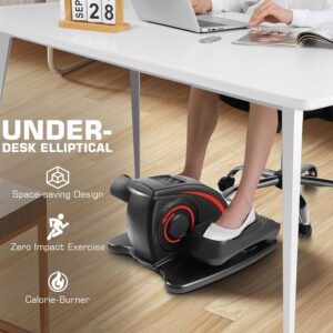 ANCHEER Under Desk Elliptical Machine, Electric Seated Pedal Exerciser as Seen on, Mini Elliptical Machines for Seniors, LCD Display Monitor, Portable Quiet Elliptical Machine, Leg Exerciser for Home