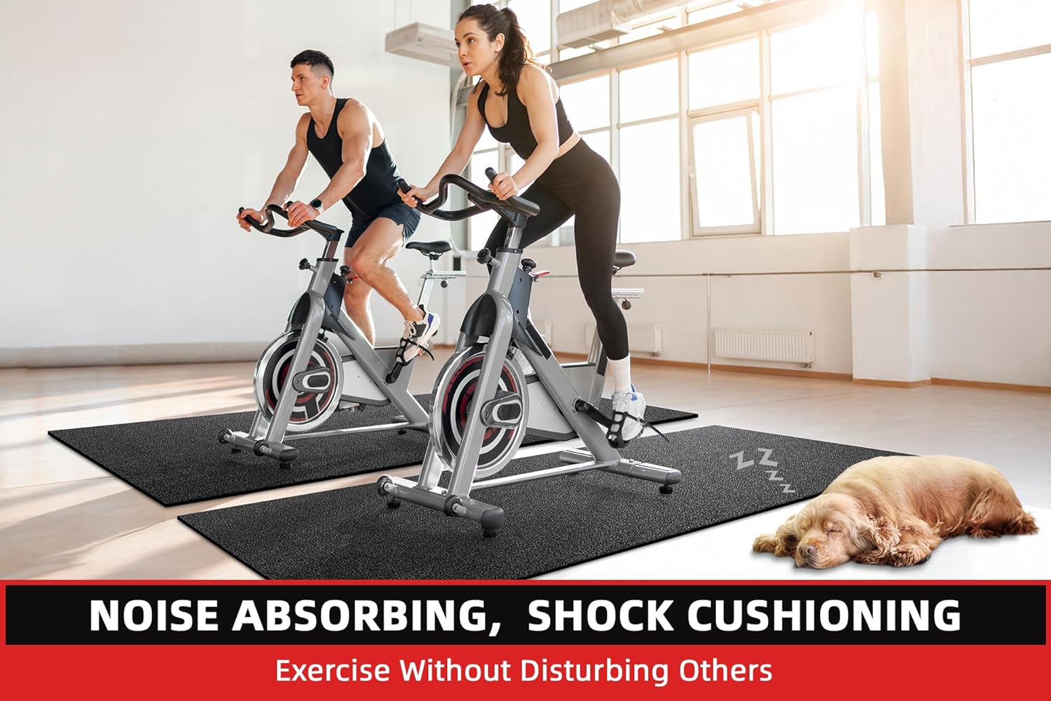 Treadmill Mat, 7'x3'/6'x3'/6'x2.5'/5.6'x2'/4'x2', 6mm Thick Exercise Equipment Gym Mat for Hardwood FloorCarpet, Compatible with Peloton Bike, Indoor Spin Bike, Elliptical - Image 5