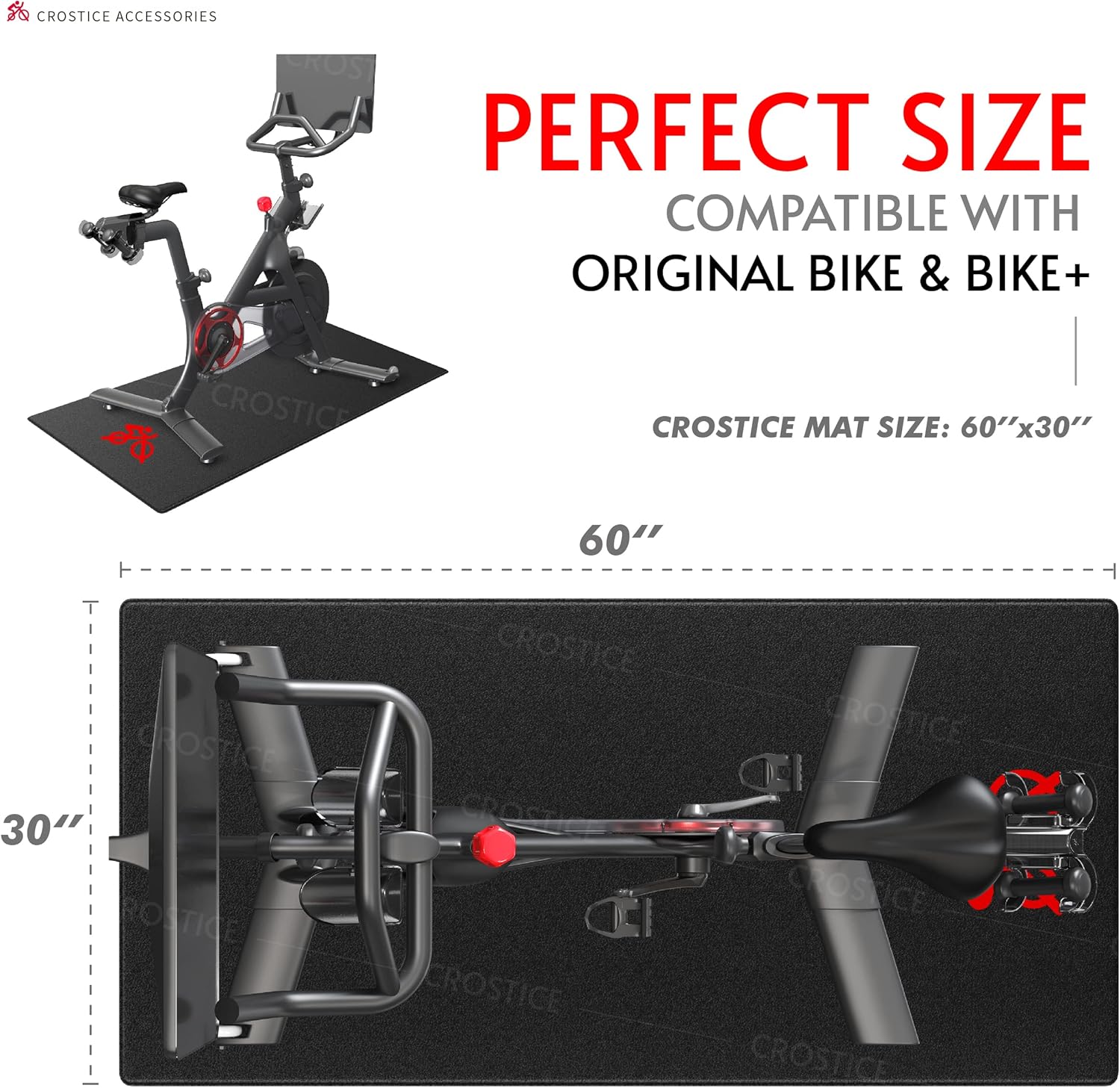 Bike Trainer Mat Compatible with Peloton Bike, for Treadmill & Row, THK 6mm, Under Mat Protect Hardwood Floor Carpet, Trainer Accessory for Indoor Stationary Exercise Bicycle - Image 4