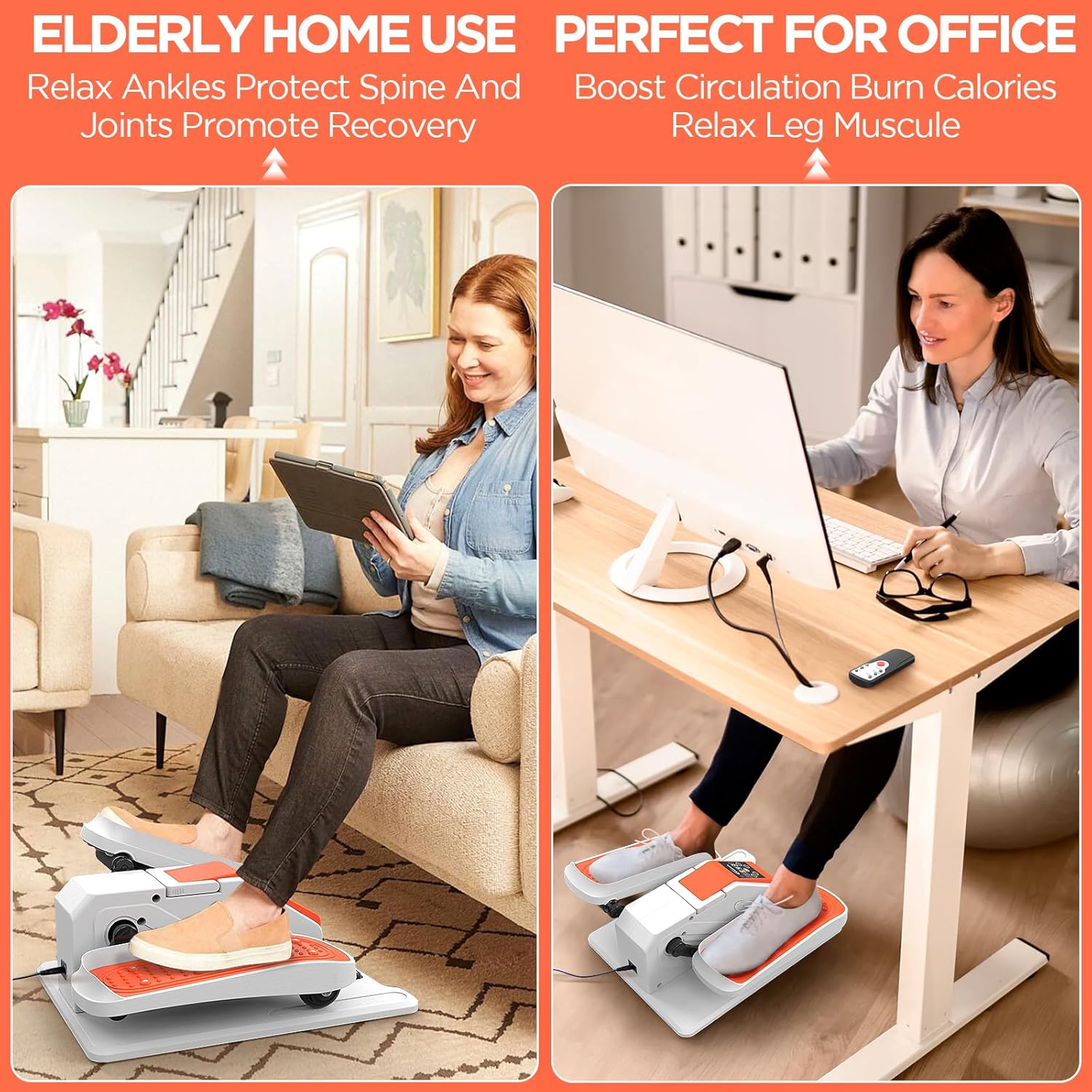 2025 New Under Desk Elliptical Machine, Mini Electric Ellipse Leg Exerciser for Senior,Quiet & Portable Seated Pedal Elliptical for Home with Monitor, Remote Control and 12 Adjustable Speeds - Image 6