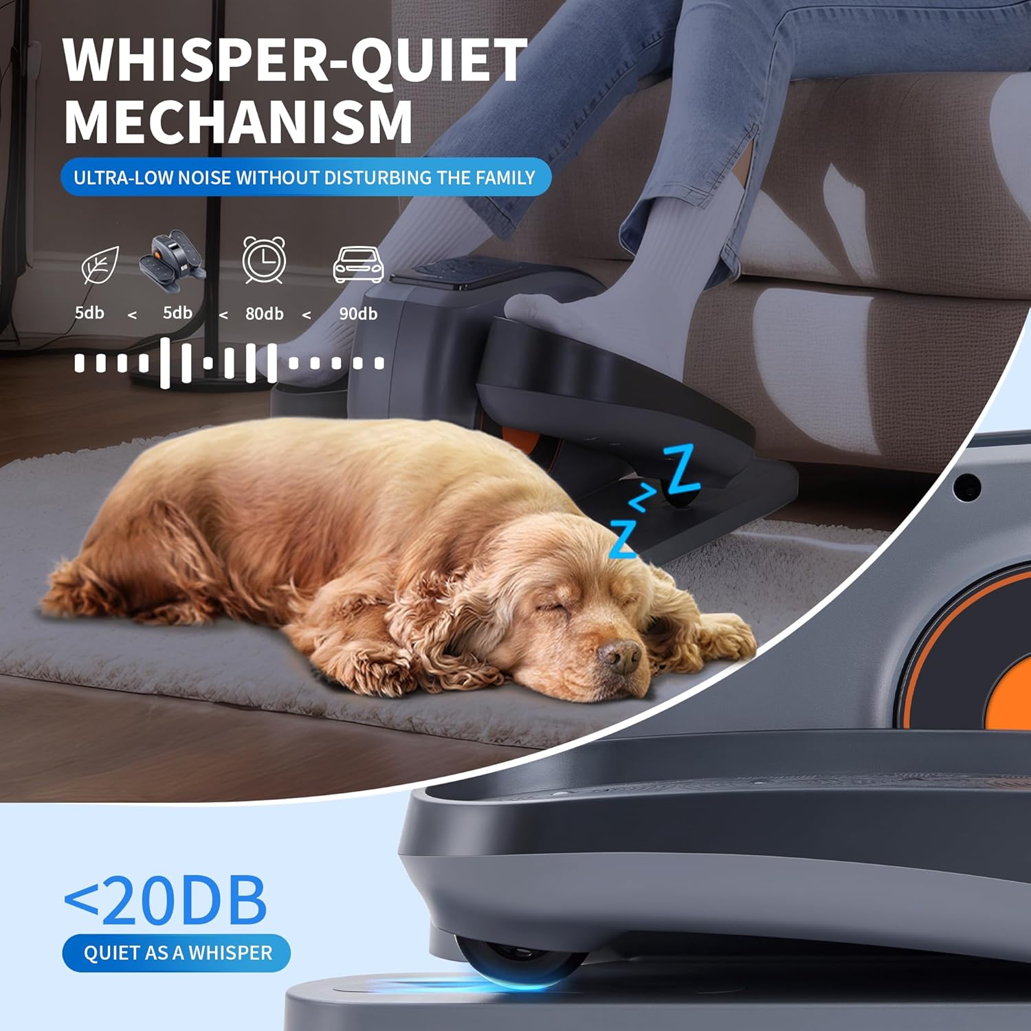 Under Desk Elliptical Machine, Seated Elliptical Leg Exerciser As Seen on TV, Portable Electric Pedal Exerciser for Seniors While Sitting with Remote Control, 10 Adjustable Speeds - Image 5