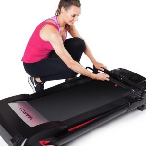 Marcy Easy Folding Motorized Treadmill/Pre Assembled Electric Running Machine JX-651BW black 30.00 x 66.00 x 126.00″