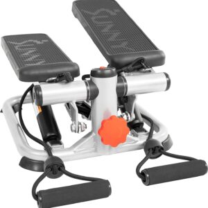 Sunny Health & Fitness Mini Steppers for Exercise at Home, Stair Step Workout Machine, Full Body Cardio Equipment, with Optional Free SunnyFit App Connection and Resistance Band