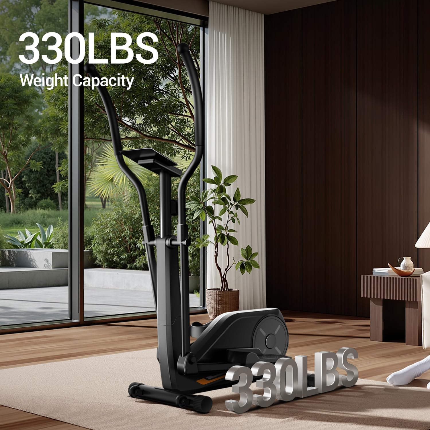 CURSOR FITNESS Elliptical Machine, Elliptical Exercise Machine for Home, Elliptical Training Machines with 8 Levels Resistance, Silent Magnetic Elliptical Trainer with 12" Stride and LCD Monitor - Image 7
