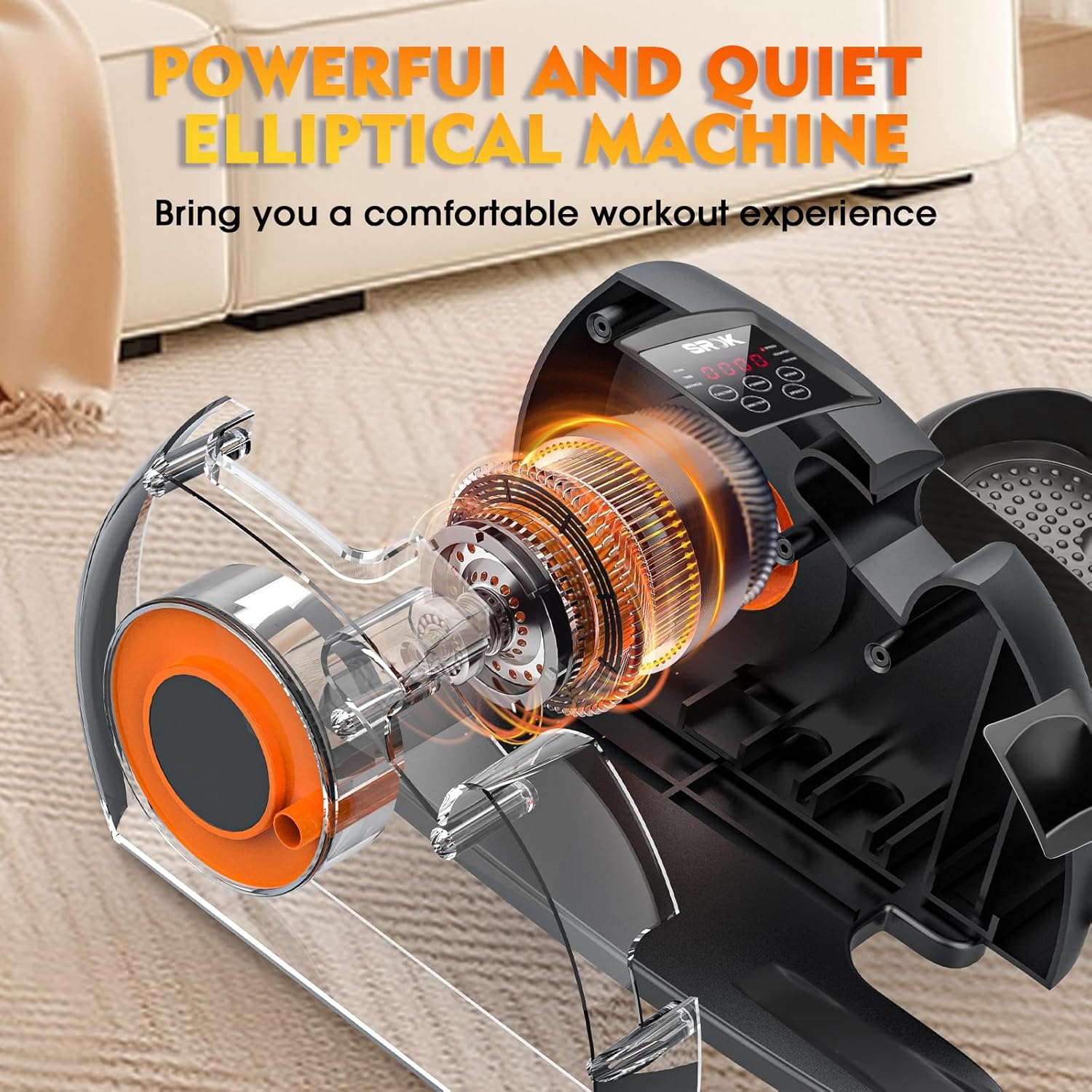 Under Desk Elliptical Machine, Electric Ellipse Leg Exerciser As Seen On TV with 12 Speed for Seniors,Portable Foot Leg Exerciser, Mini Seated Pedal Exerciser for Home Office - Image 2