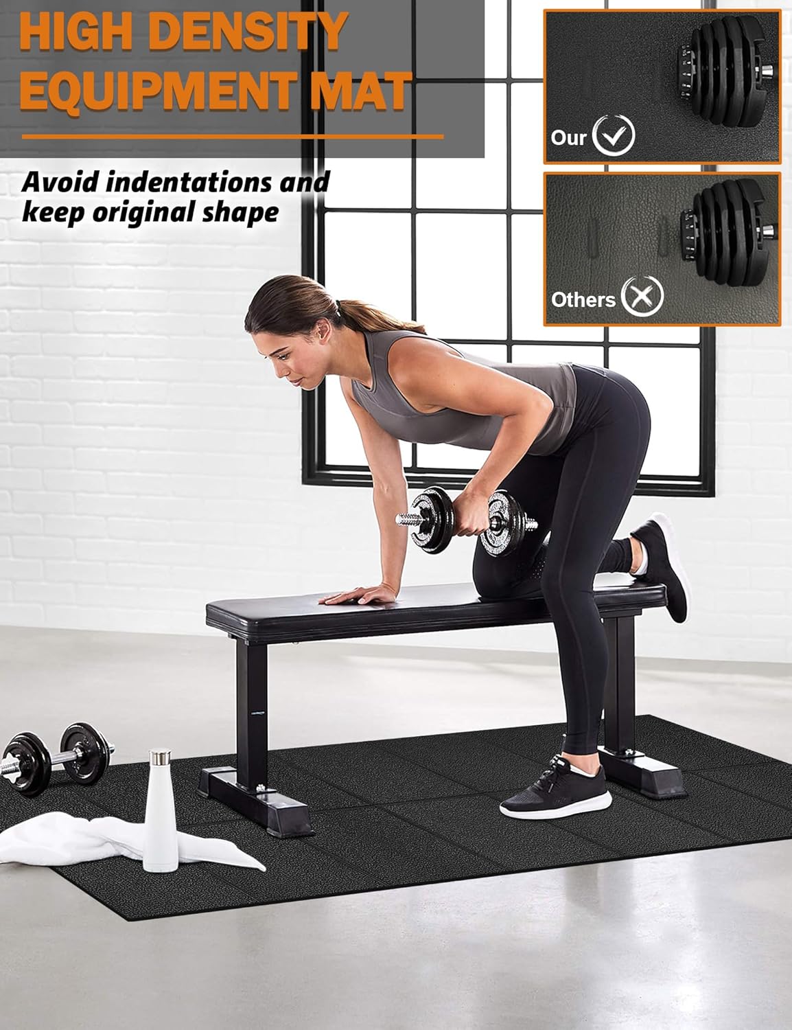 Treadmill Mat, 5'x2.5'/5.6'x2'/6.5'x3'/8'x3',6mm Thickness Exercise Equipment Mat for Carpet Hardwood Floors, Compatible with Walking Pad,Spin Bike,Elliptical Trainer,Rowing Machine - Image 4