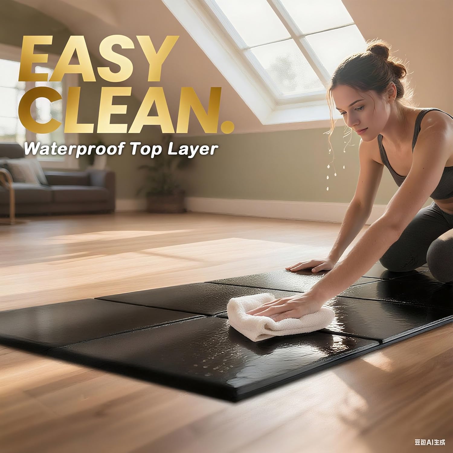 Foldable Treadmill Walking Pad Mat for Carpet Floors,72" x 35.5" 6mm Thick Treadmill Mat for Hardwood Floor,Indoor Exercise Stationary Bike,Elipitial, Gym Equipment, Noise Shock Absorption - Image 6