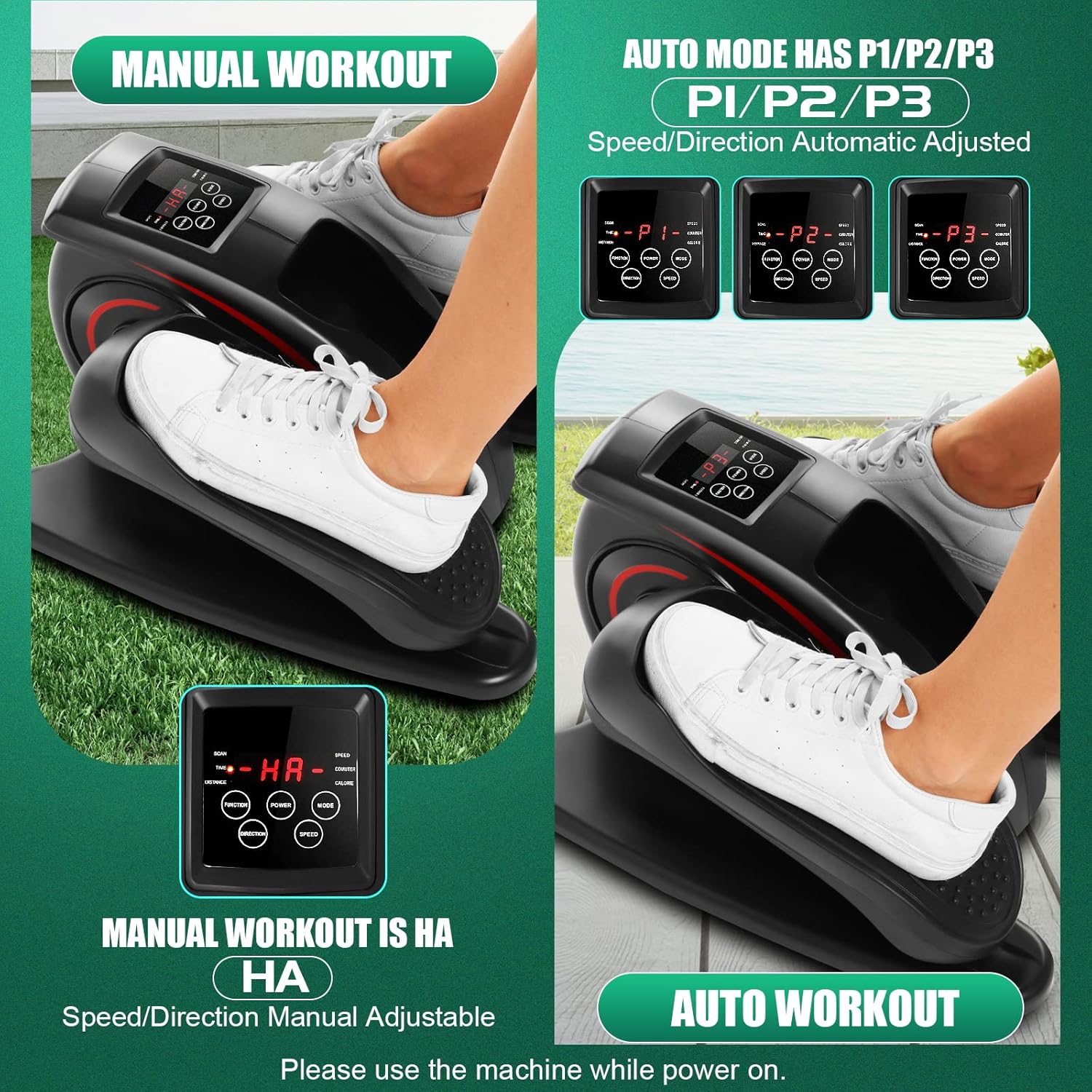 ANCHEER Under Desk Elliptical, Electric Ellipse Leg Exerciser While Sitting for Seniors Adults, Quiet Portable Motorized Seated Foot Pedal Exerciser with Remote Control for Home Office Use - Image 5