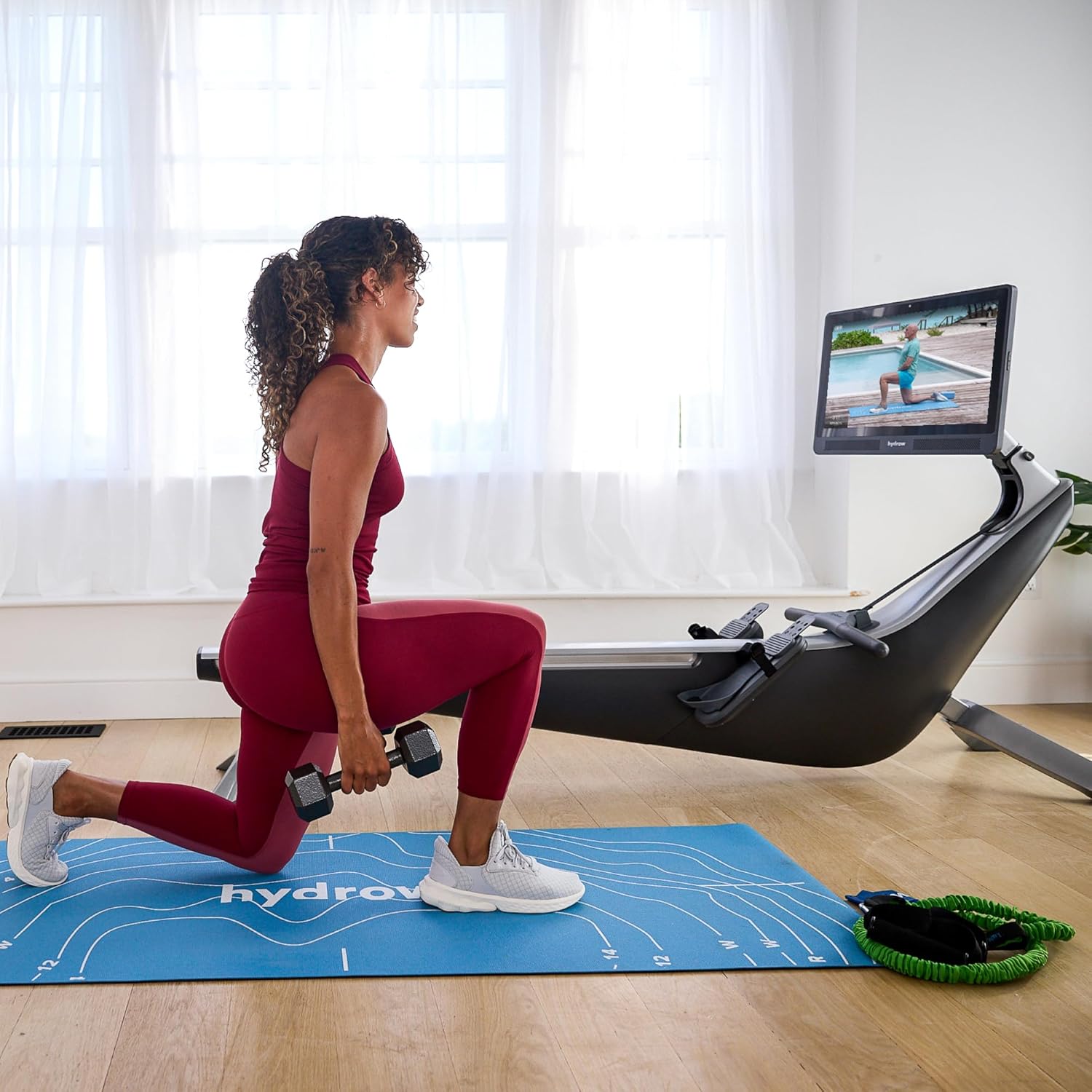 Hydrow Origin Rowing Machine with Immersive 22" HD Rotating Screen - Stows Upright | Live and On-Demand at-Home Workouts, Membership Required - Image 8