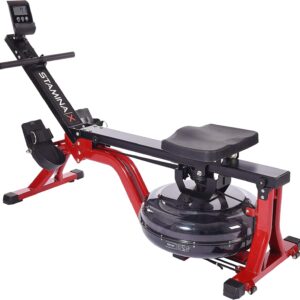 Stamina X Water Rowing Machine with Fitness Coaching App, No Subscription Required – Wireless Heart Rate Monitor Included – Rowing Machines for Home Use