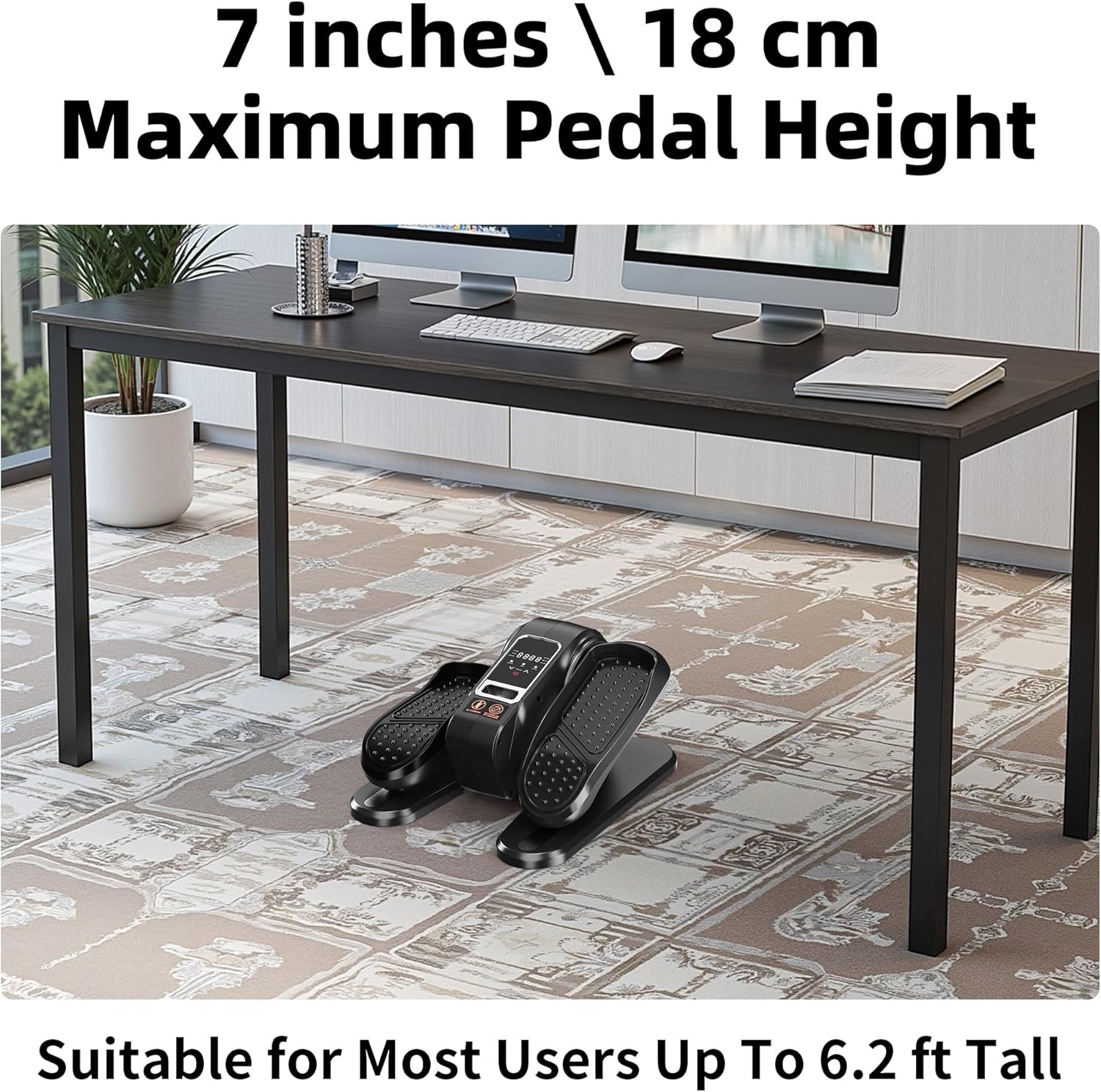Under Desk Elliptical Exercise Machine with Remote & 12 Speeds, Electric Fitness Equipment While Sitting for Elderly Ellipse as seen on TV for Seniors Mini Office Home Workout Stepper - Image 7