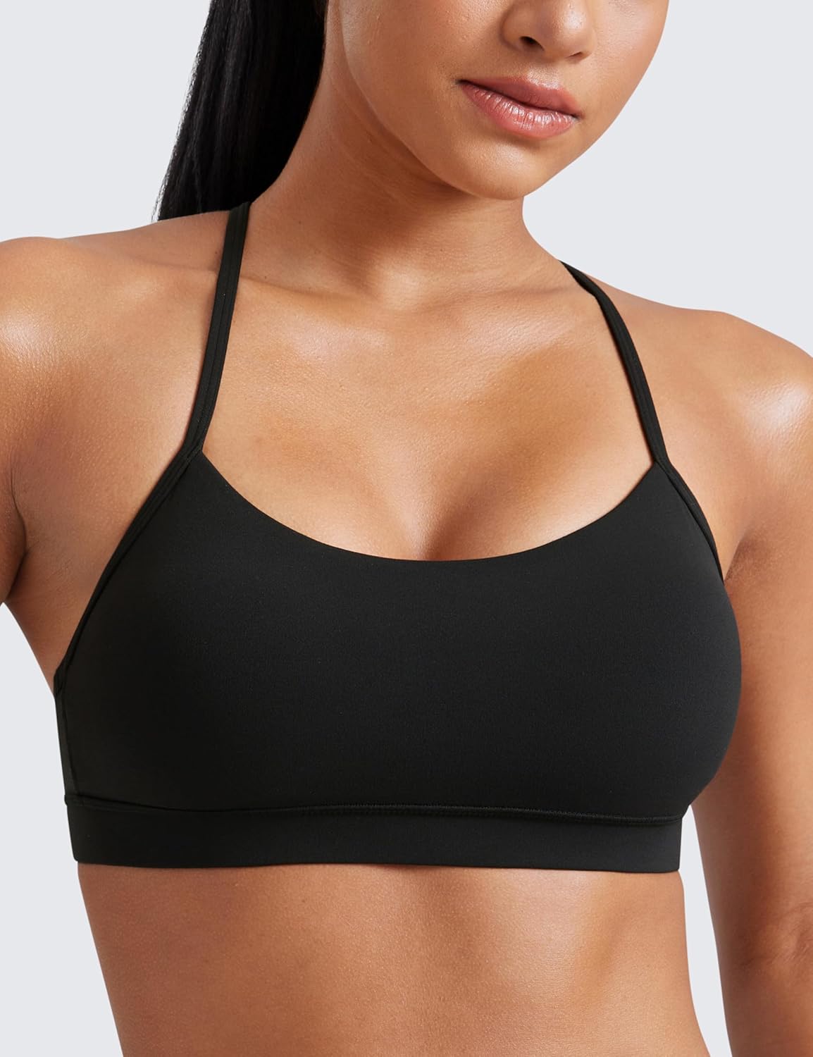 CRZ YOGA Butterluxe Womens Y Back Sports Bra - Padded Racerback Low Impact Spaghetti Thin Strap Workout Yoga Top - Image 5