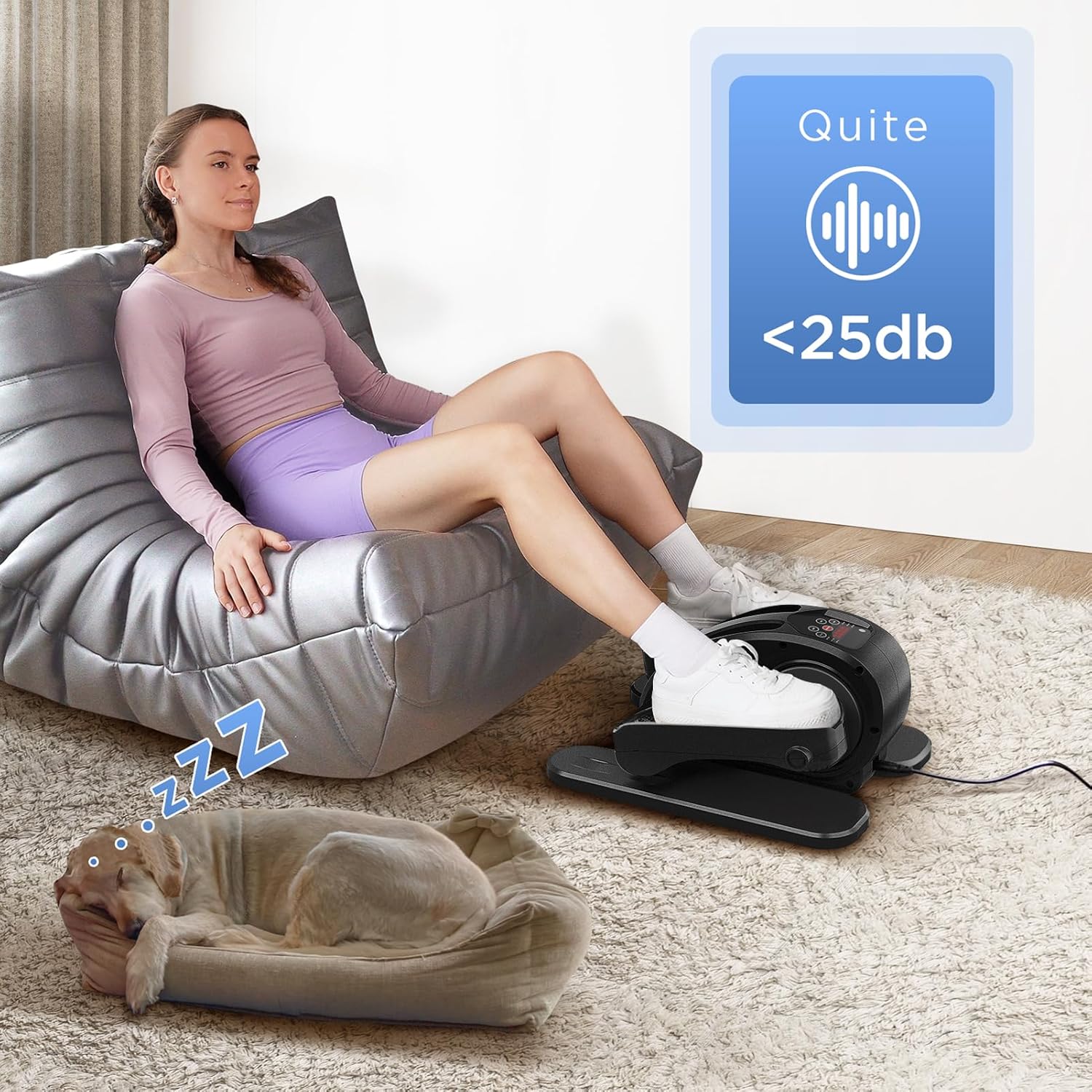 Under Desk Elliptical Machine, Mini Ellipse Leg Exerciser Electric Seated Pedal Fully Assembled Quiet Compact for Seniors Portable Stepper with Remote Control for Home - Image 5
