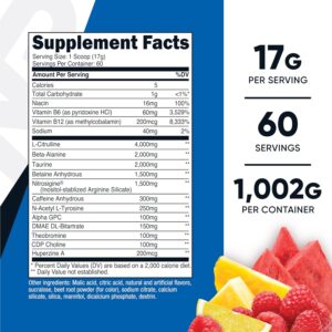 Nutricost Pre-X Xtreme Pre-Workout Complex Powder, Fruit Punch, 60 Servings, Vegetarian, Non-GMO and Gluten Free