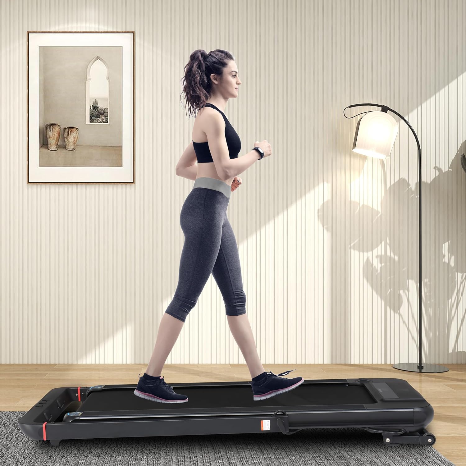 3 in 1 Foldable Treadmill with Auto Incline, 18" Wide Running Belt Under Desk Walking Pad W/Remote Control, Speaker, 265 Lbs Compact Treadmills Machine for Home, Office - Image 6
