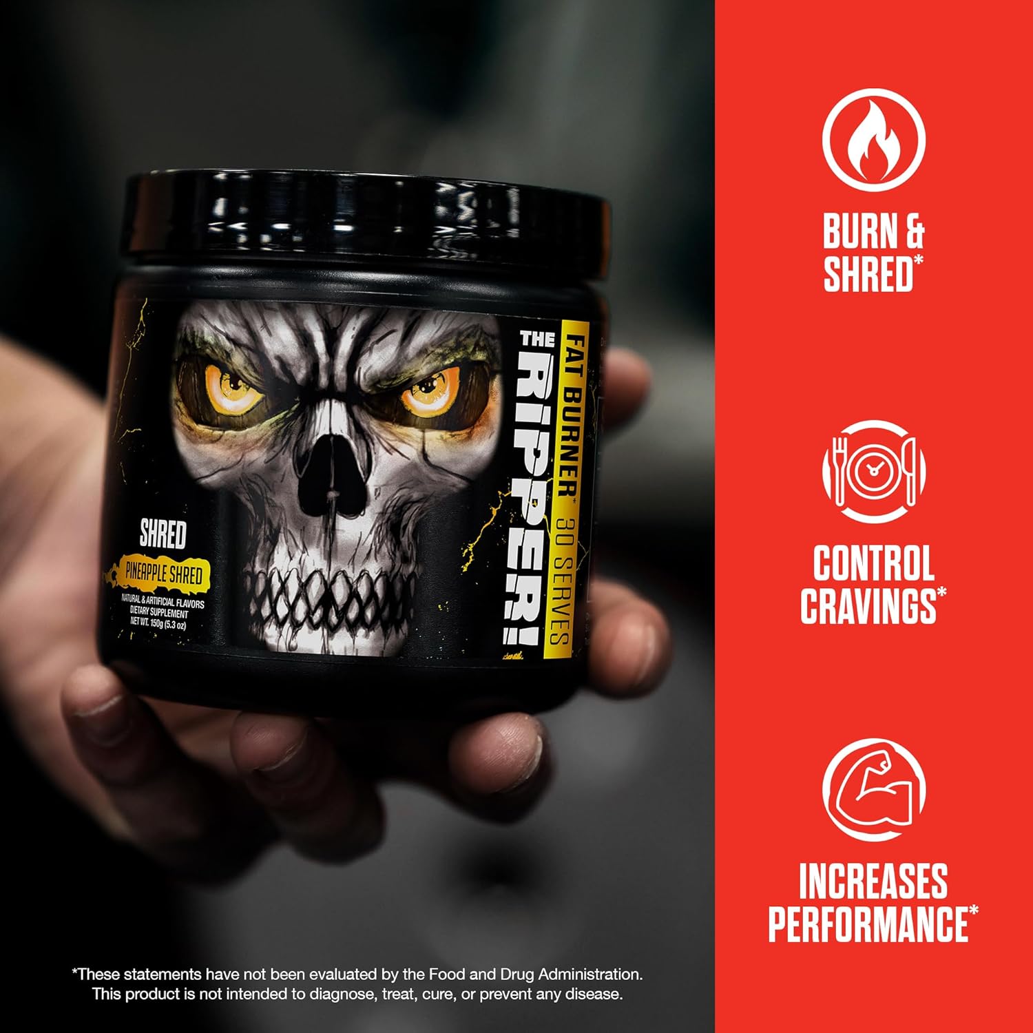 JNX SPORTS The Ripper! Shredding Thermogenic Fat Burner - Fruit Punch 30 Servings | Advanced Fast Acting Thermogenic Pre-Workout, Appetite Suppressant for Men & Women - Image 4