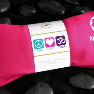 Lavender Eye Pillows – Yoga Eye Pillows Namaste Hot Cold Aromatherapy for Stress, Meditation, Spa, Relaxation Gifts – Made in USA by Happy Wraps – Set of 4 – Pink Cotton