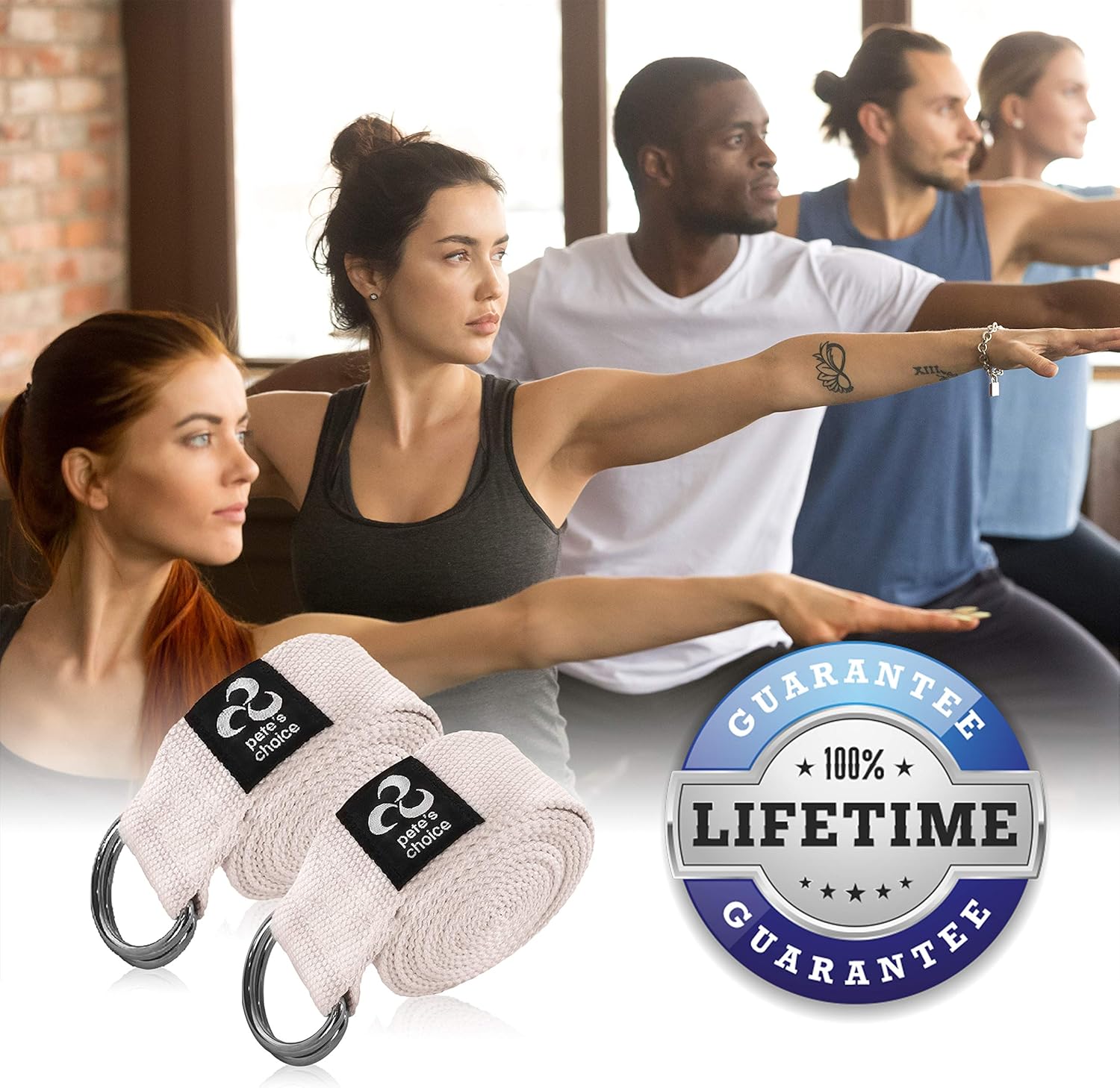 2-PACK or 5-PACK Yoga Exercise Adjustable Straps 8Ft | BONUS eBook | with Durable D-Ring For Pilates & Gym Workouts | Hold Poses, Stretch, Improve Flexibility & Maintain Balance - Image 6