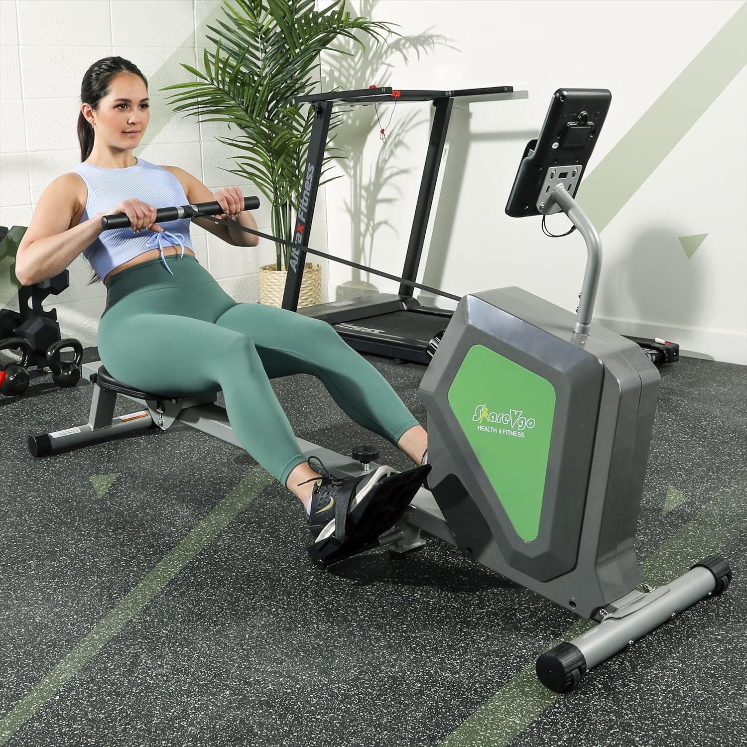 ShareVgo Smart Home Rowing Machine Bluetooth Compact Foldable Magnetic Rower with Fitness APP, Max Weight 285lbs Ergometer - SRM2000 - Image 7