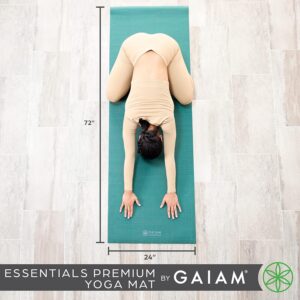 Gaiam Essentials Thick and Thin Yoga Mat Fitness & Exercise Mat with Easy-Cinch Carrier Strap