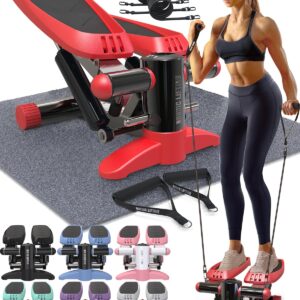 Nordic Lifting Mini Stepper Machine – Stair Climber w/Resistance Bands & LCD – Home Workout Stepper