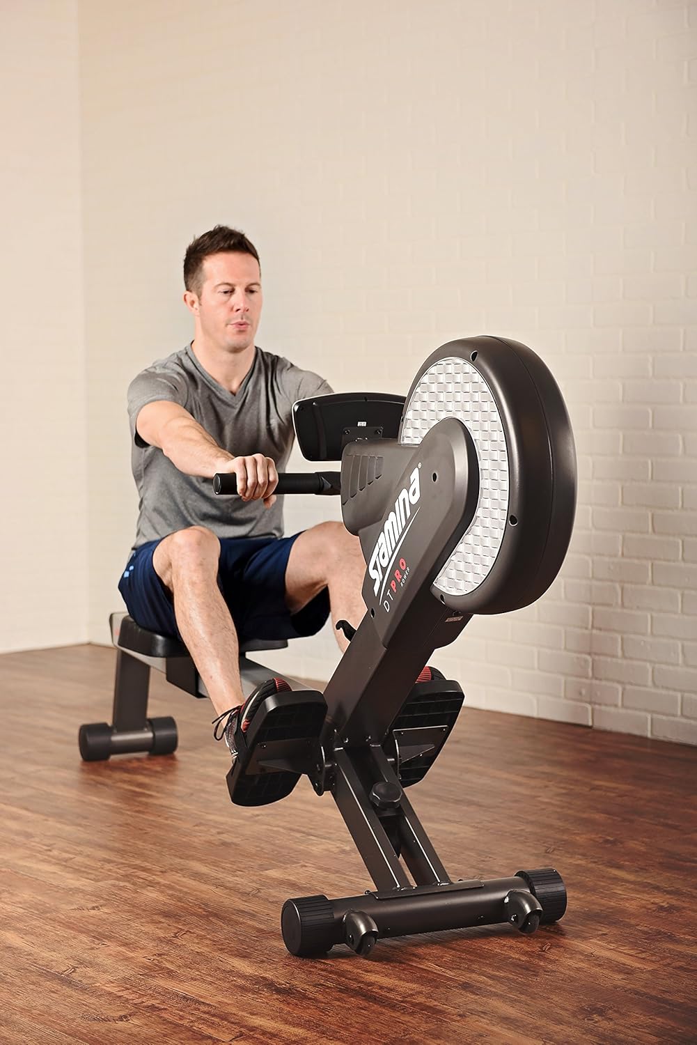 Stamina Pro Dual Air and Magnetic Resistance Rowing Machine Foldable w/Fitness Coaching App and Wireless Chest Strap Heart Monitor - Folding Rowing Machines for Home Use - Image 2