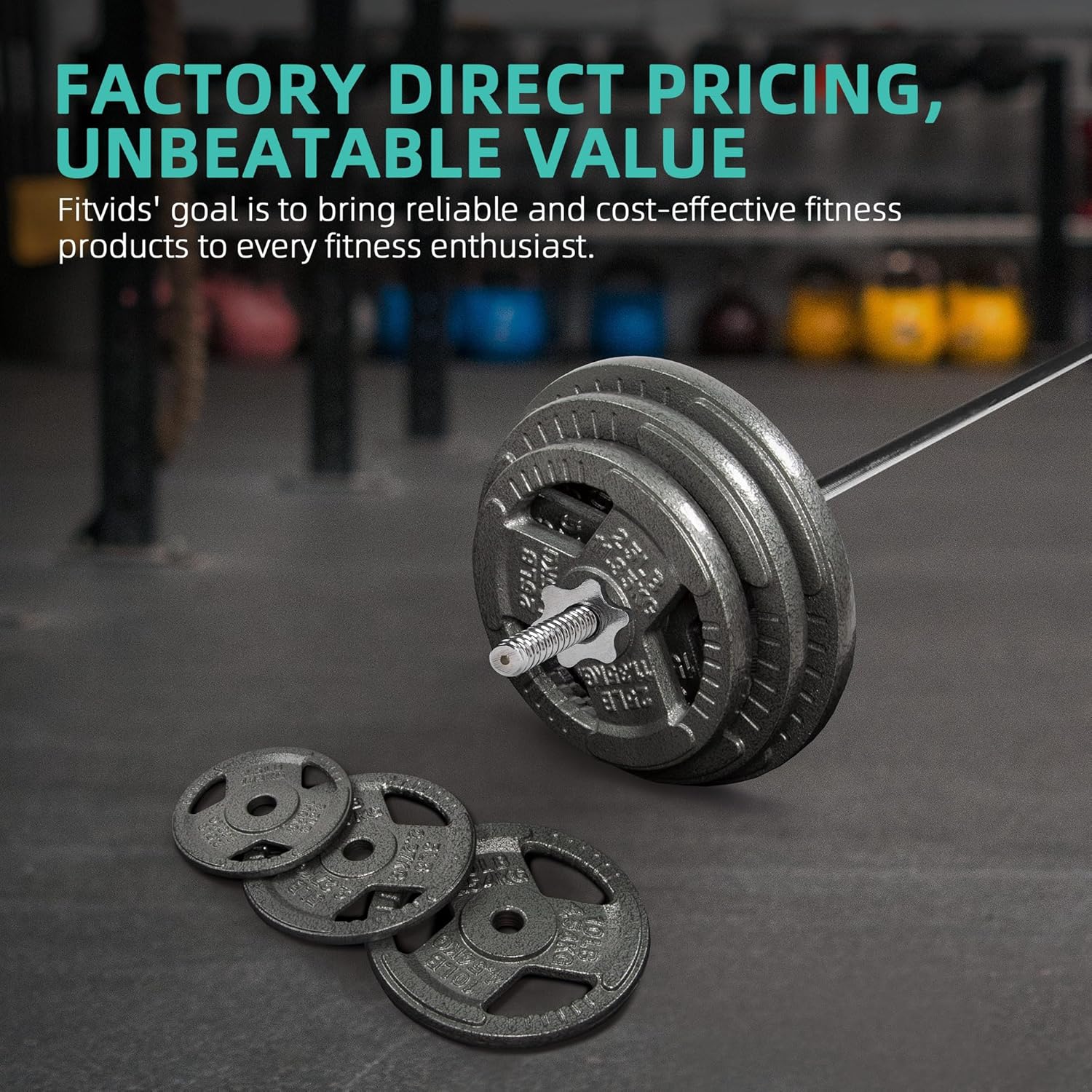 Barbell Weight Set, Cast Iron 1" Standard Weight Plates Including 5FT Standard Barbell Bar & Star Locks, 45 Pounds Set (35 Lbs Plates + 10 Lbs Barbell Bar), Multiple Packages - Image 6