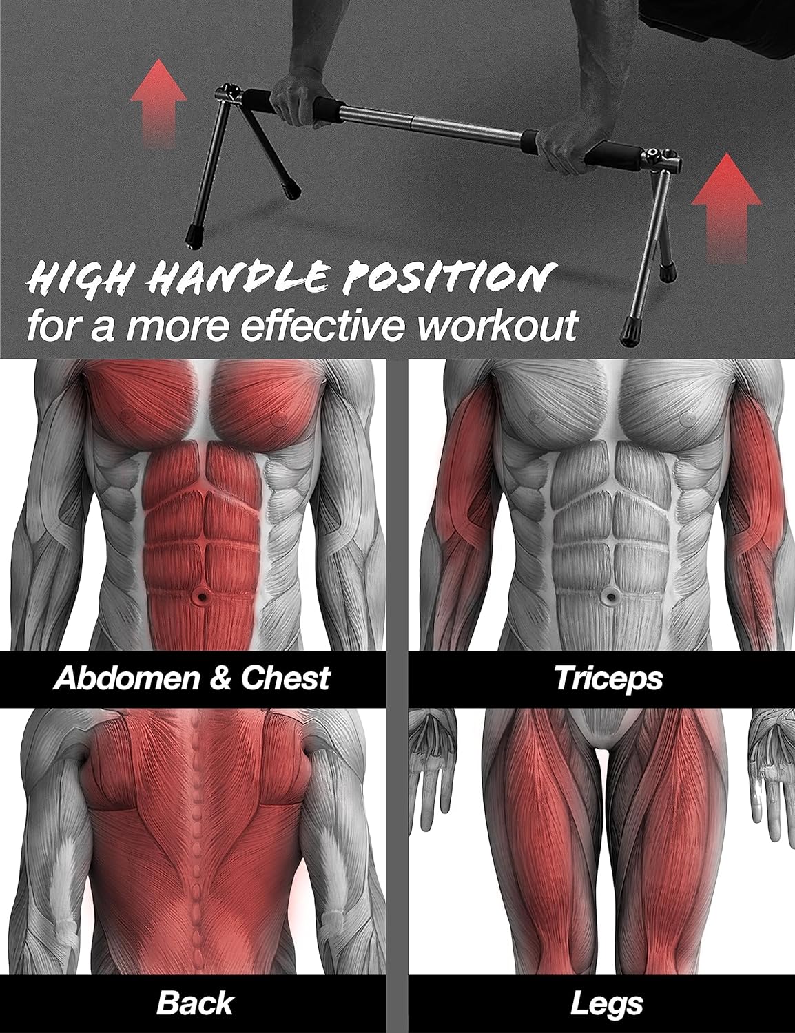 Push Up Bar – Folding Dip Bar for Home Workout, Lightweight & Portable Strength Training Equipment for Men & Women, Indoor & Outdoor Use (Hawk) - Image 5