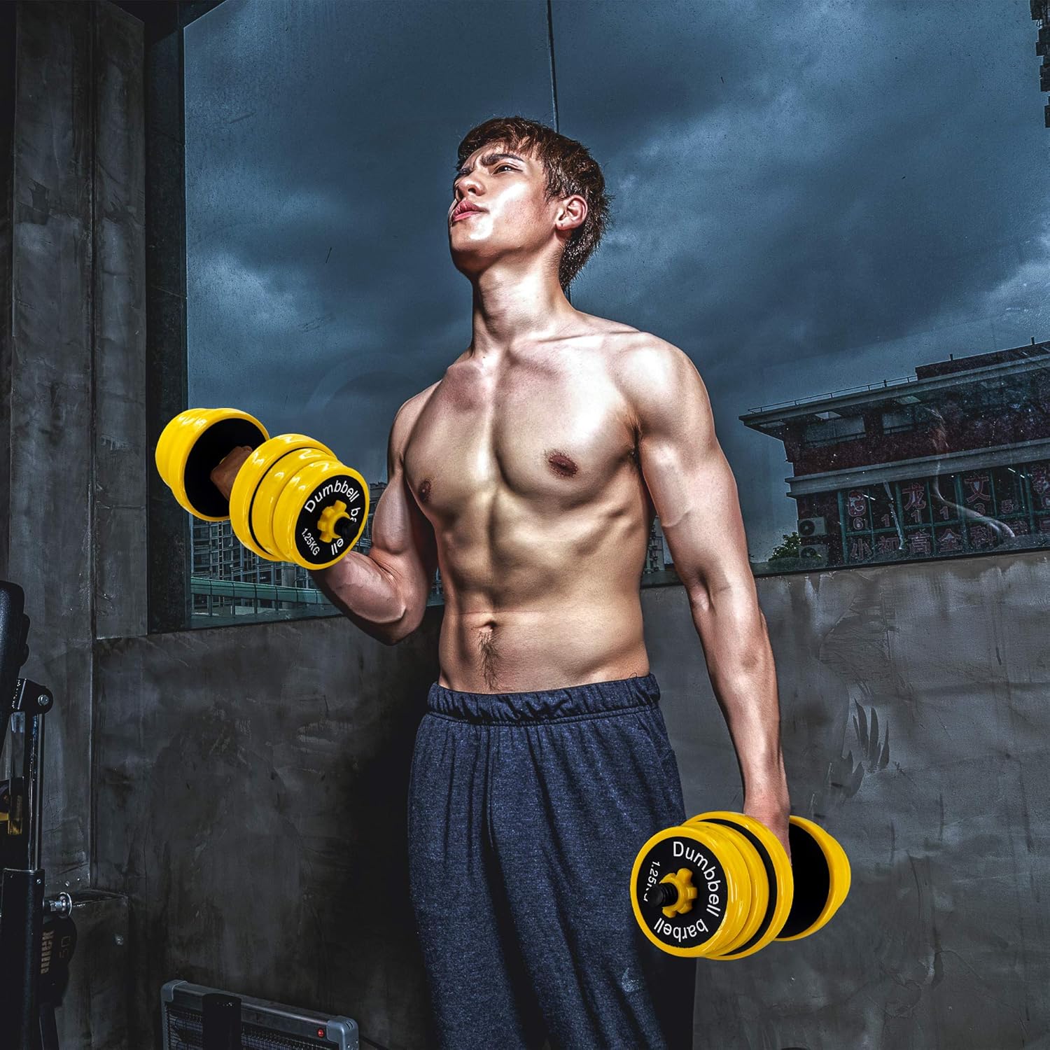 VIVITORY Dumbbell Sets Adjustable Weights, 44 to 66 Lbs, Free Weights Dumbbells Set with Connector, Neoprene Coating Adjustable Dumbbell Set, Dumbbells Weights Set for Home Gym, Cast Iron, Matte Finish - Image 7