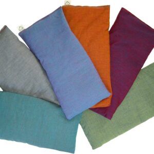 Unscented Eye Pillows (Pack of 6) Soft & Soothing Cotton Filled with Flax Seed Weighted for Yoga Meditation Headache Relief Sleep Massage Bulk – Naturally Calming Colors