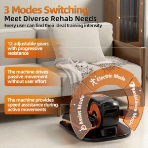 Under Desk Elliptical Machine with Smart Safety Stop – Electric & Quiet 12dB Seated Elliptical for Seniors, 12-Level Auto/Manual Modes with Remote for Home Office Rehab