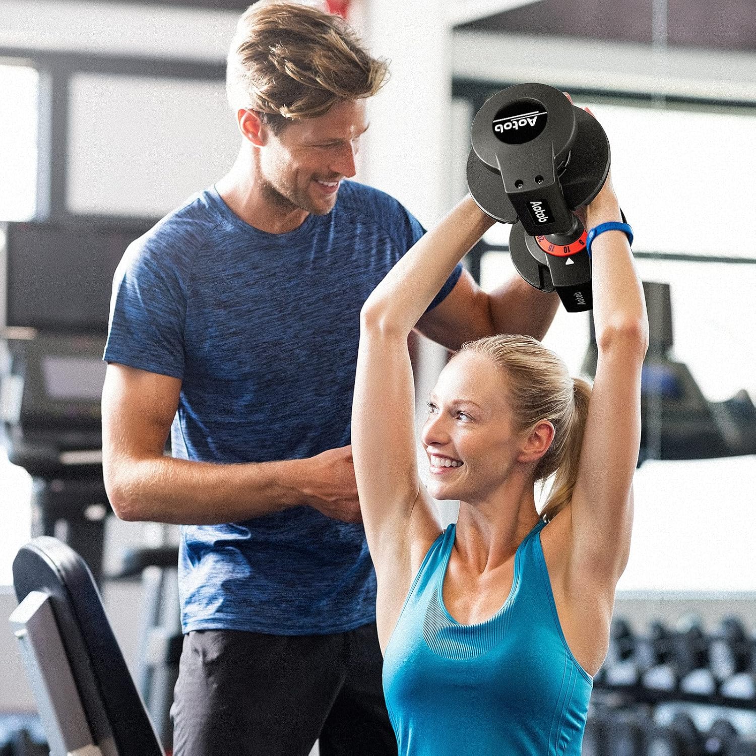 AOTOB 25/55 LBS Dumbbell Set, Anti-Slip Fast Adjust Turning Handle, Adjustable for Men and Women, Pair for Home Gym Exercise - Image 6