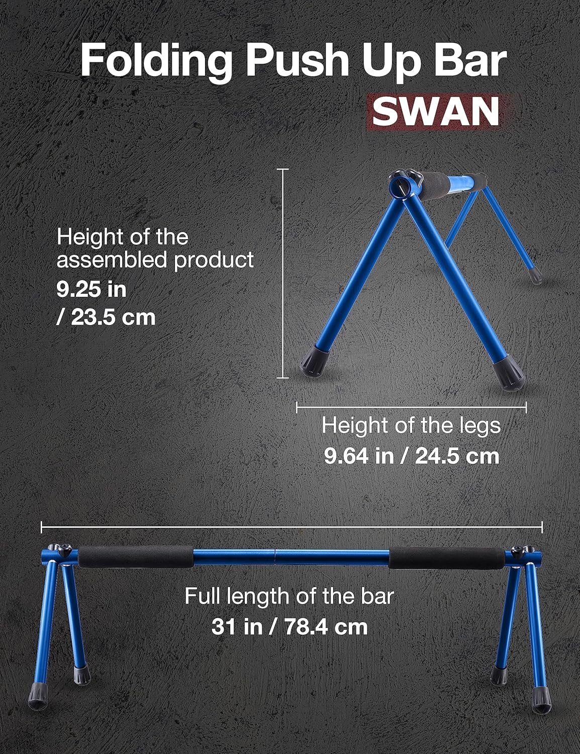 Push Up Bar – Folding Dip Bar for Home Workout, Lightweight & Portable Strength Training Equipment for Men & Women, Indoor & Outdoor Use (Hawk) - Image 7
