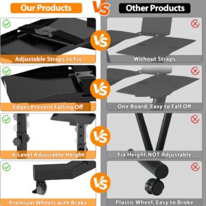 Adjustable Dumbbell Stand – Uboway Weight Stand with 4 Level Height Adjustment, Dumbbell Weight Rack with Tablet Holder and Durable Casters, Weight Holder for Adjustable Dumbbell Set, 2025 Upgrade Design （Bonus Foot Pads）