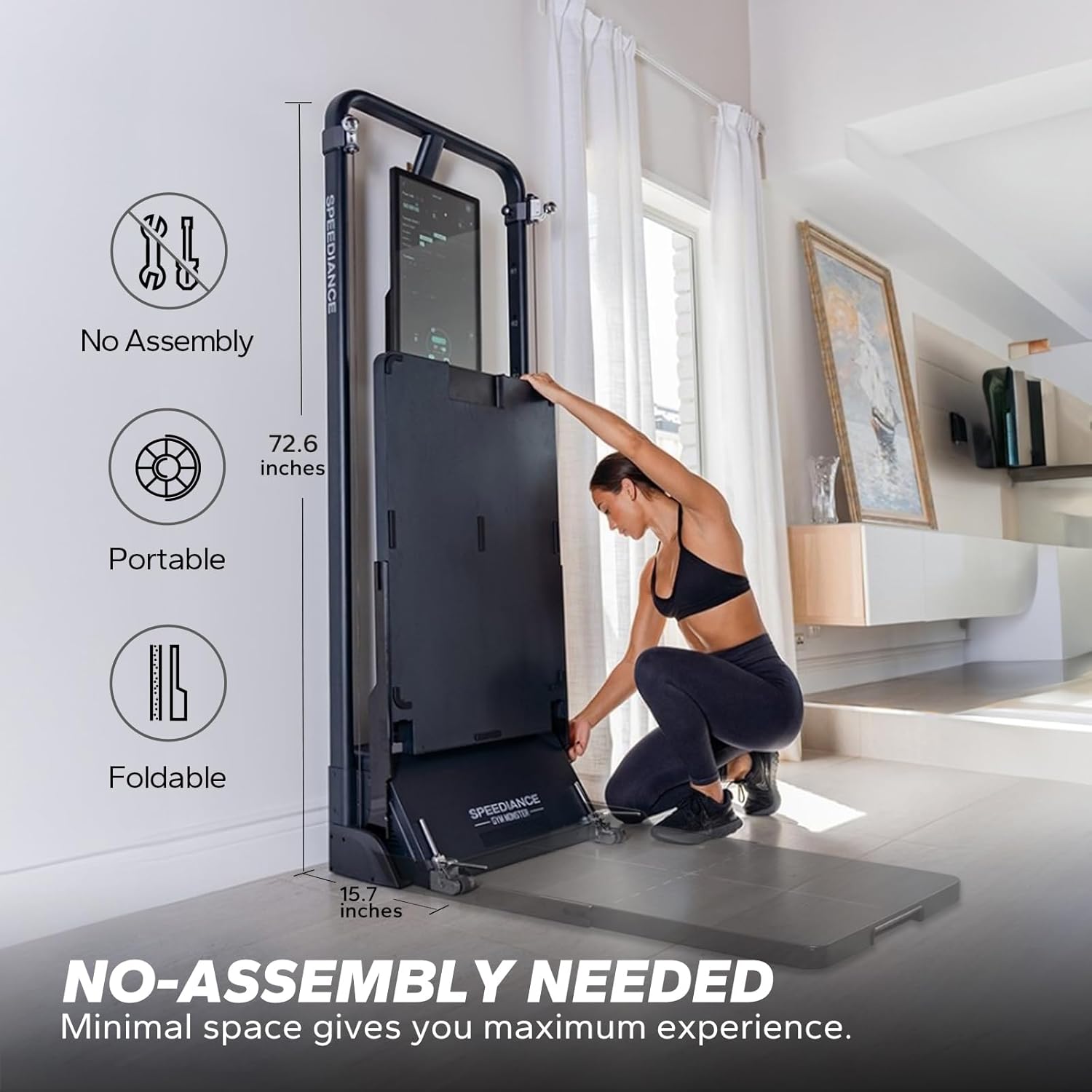 Speediance Gym Monster Smart Home Gym, Multifunctional Strength Training Machine, Smith Machine Power Cage Workout Station, Squat Rack Cable Machine, Full Body Fitness Equipment for Home Workout - Image 6