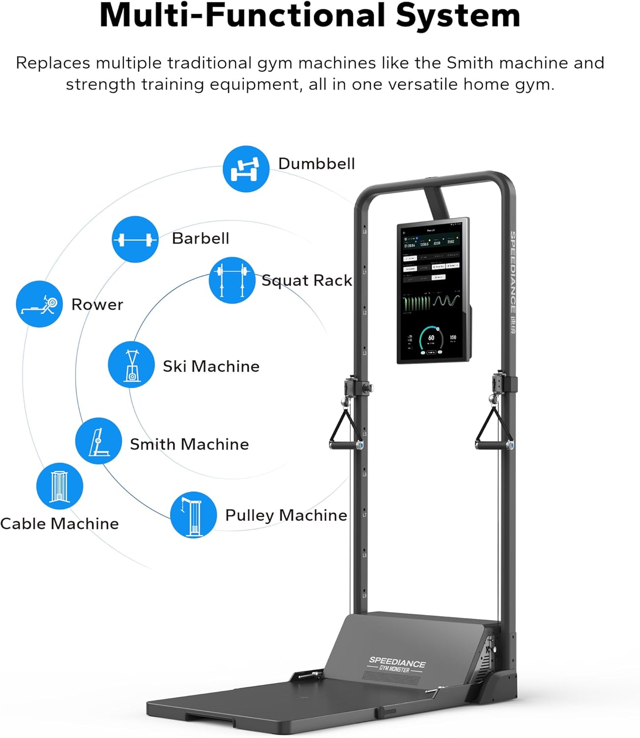 Speediance Gym Monster Smart Home Gym, Multifunctional Strength Training Machine, Smith Machine Power Cage Workout Station, Squat Rack Cable Machine, Full Body Fitness Equipment for Home Workout - Image 8