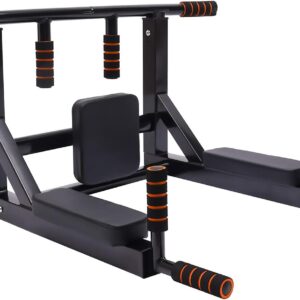 Wall-Mounted Pull Up Bars, Wall Pull Up Bar Body Press Pull Up Bar with Anti Slip Grip and Pu Backrest Suitable for Home Exercise, 440lbs Load Capacity