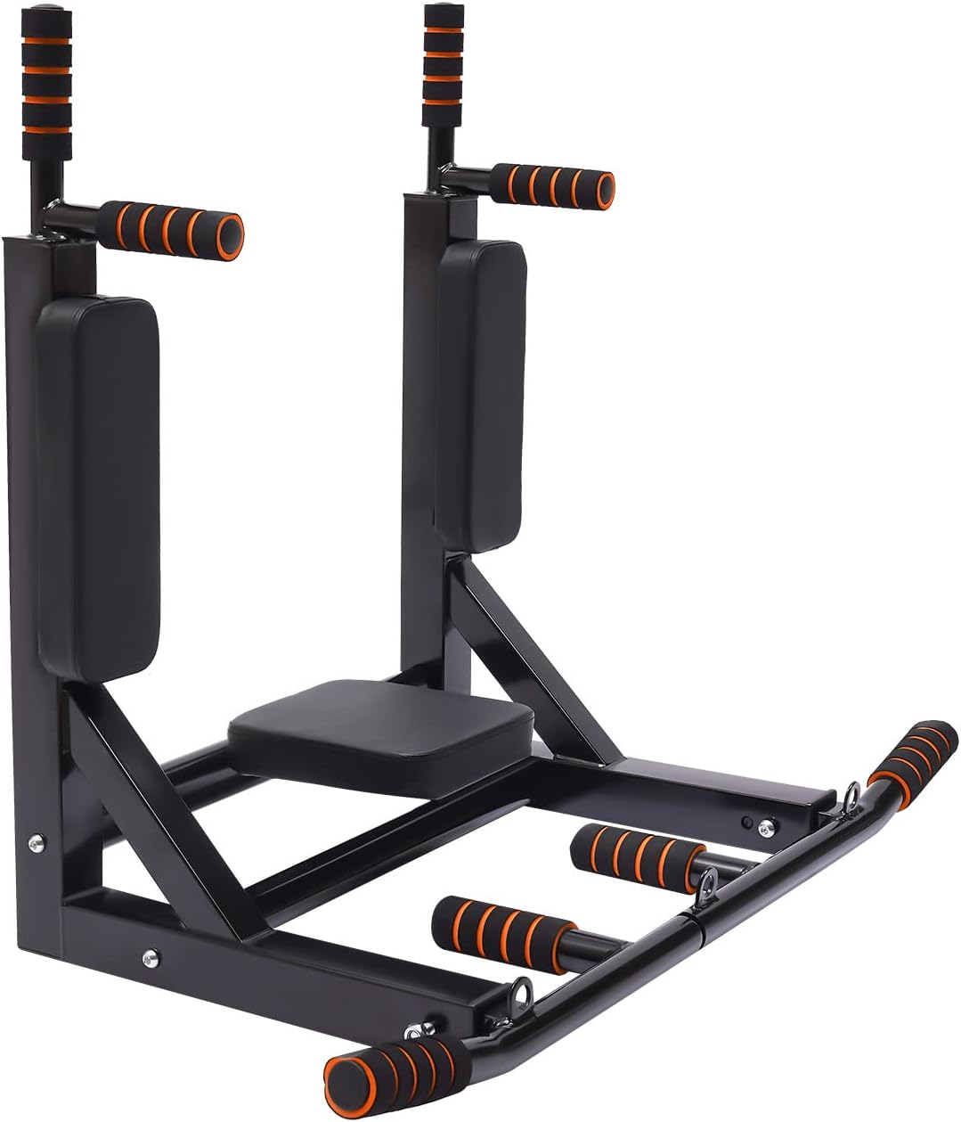 Wall Mounted Pull Up Bar Chin Multifunctional Chin Up Bar Heavy Duty Dip Station Power Tower Set Training Equipment Fitness Dip Stand for Indoor Home Gym Workout, Supports to 440 Lbs - Image 4
