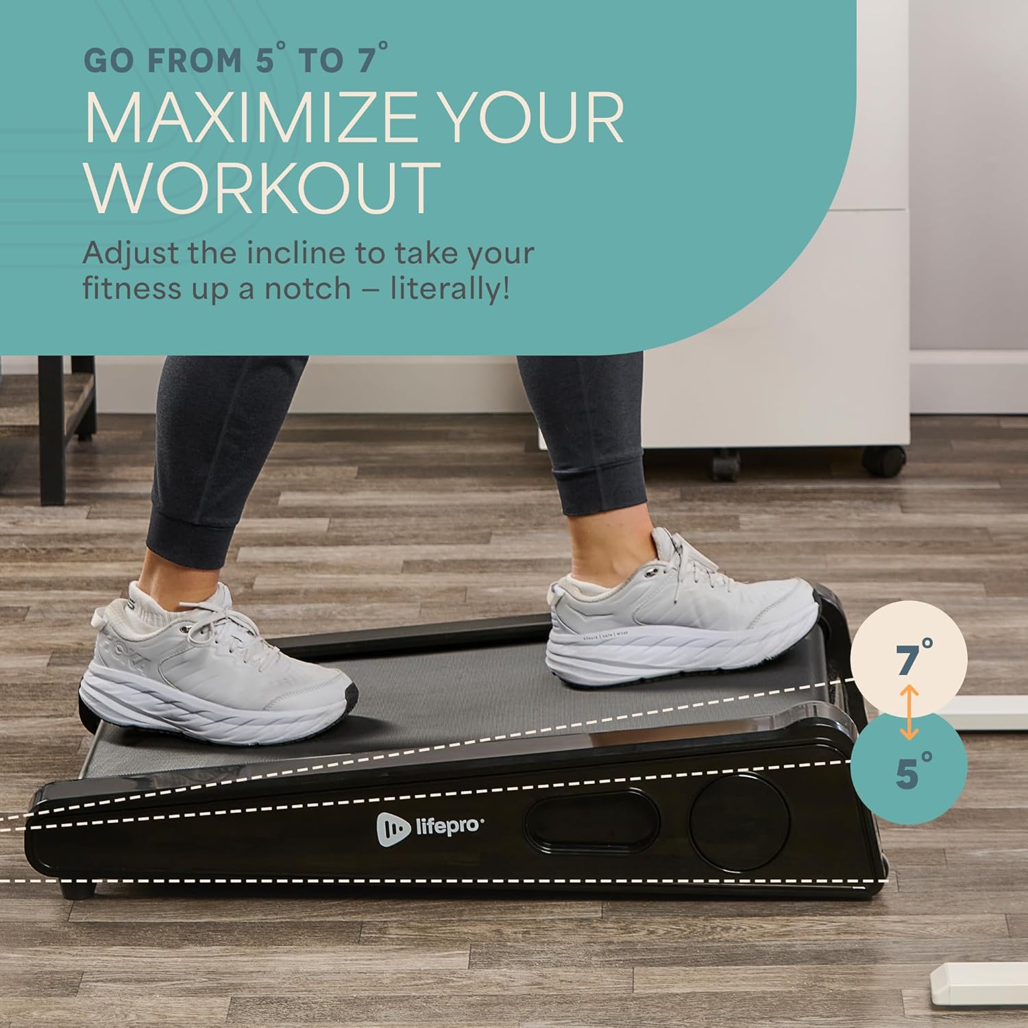 Lifepro Smallest Portable 30in Small Mini Walking Pad Treadmill Installation Free, Adjustable Incline, Under Desk Work Compact Treadmills for Home/Office - Max Load 220Lbs & Speed 3MPH - Image 7