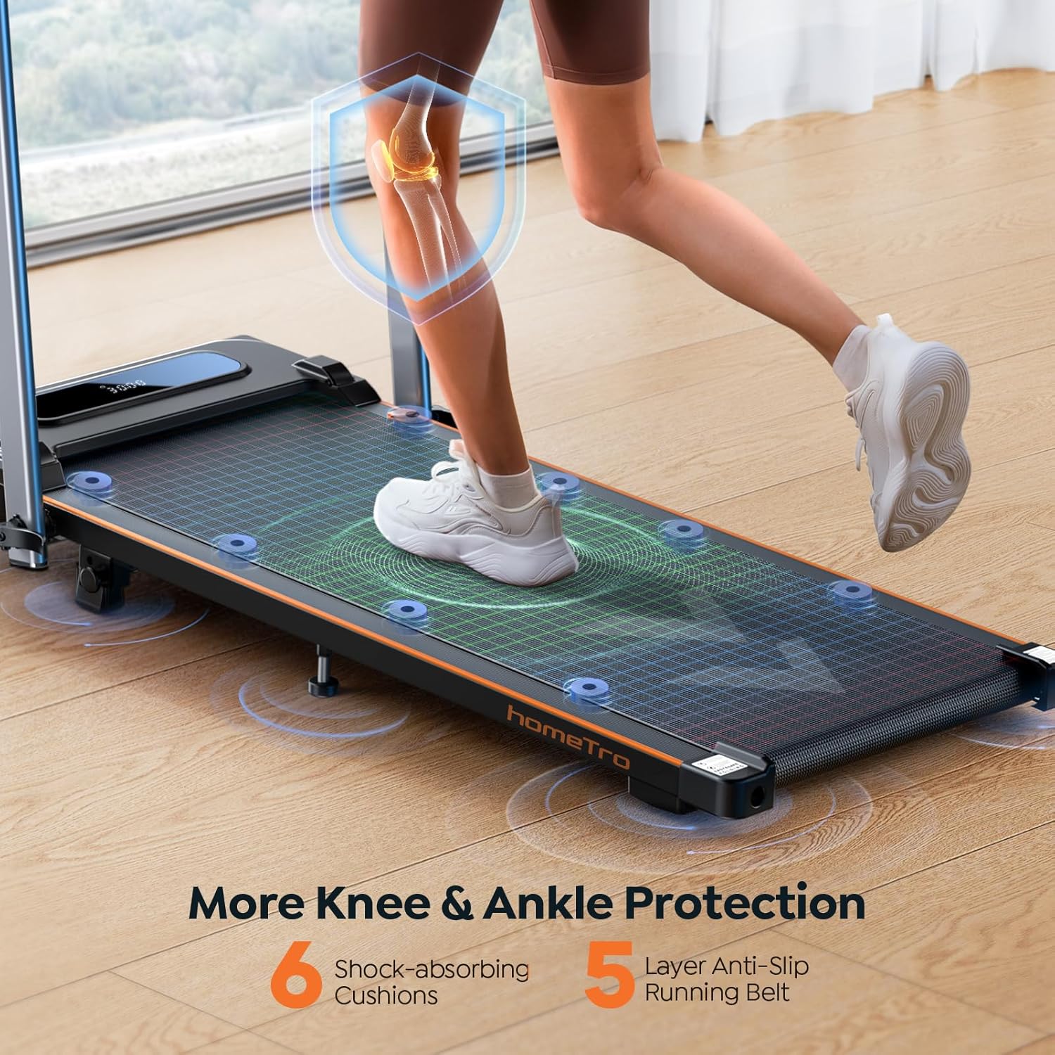 Foldable Treadmill with 7% Incline, Portable Under Desk Folding Walking Pad 0.6-7.5mph with Handle, Remote and App, 265lbs,No Assembly Needed - Image 7