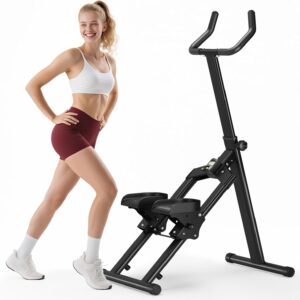 soges Stair Stepper w/Handlebar,Folding Vertical Aerobics for Home Exercise Step Machines,Extended Step Range Climber Machine for Legs with Digital Monitor,Step Angle Adjustable,350LBS Load