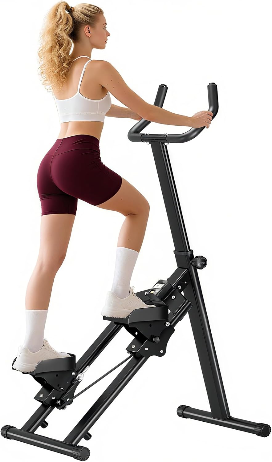 soges Stair Stepper w/Handlebar,Folding Vertical Aerobics for Home Exercise Step Machines,Extended Step Range Climber Machine for Legs with Digital Monitor,Step Angle Adjustable,350LBS Load - Image 9