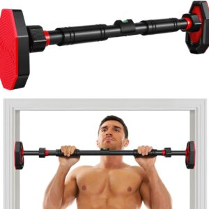 Pull Up Bar Indoor Chin Up Bar for Doorway Body Workout – Locking Mechanism Non-slip Adjustable 25.59-39.37 Width without Screws Max Load 440lbs