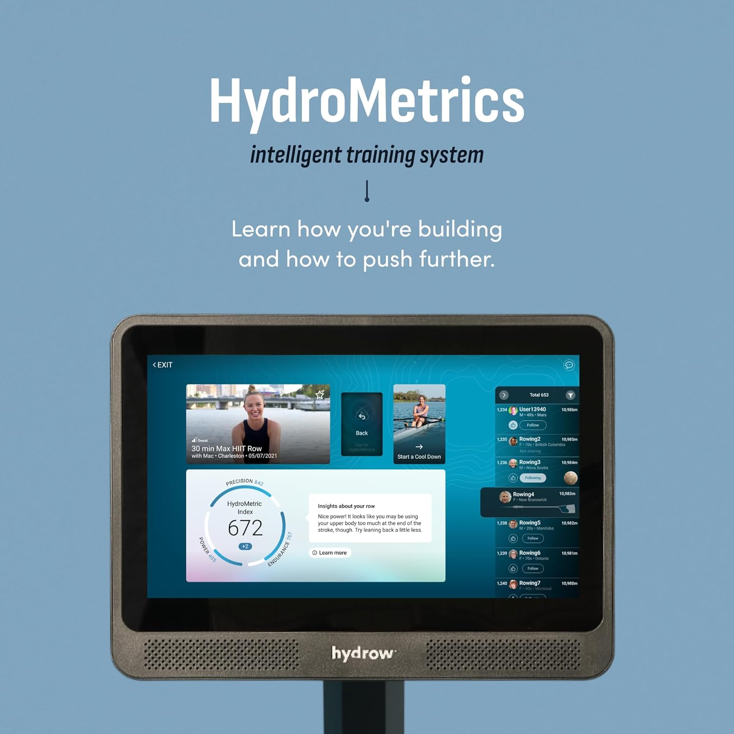 Hydrow Wave Rowing Machine with 16" HD Touchscreen & Speakers - Foldable | Live Home Workouts, Subscription Required - Image 7