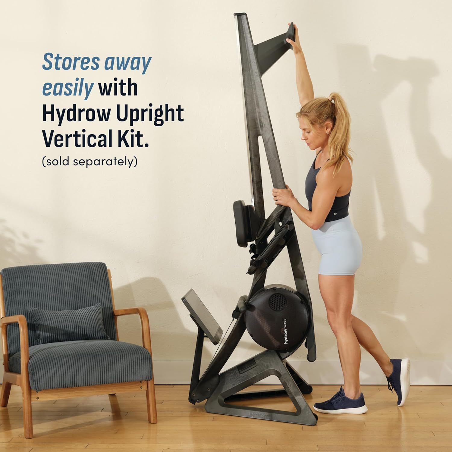 Hydrow Wave Rowing Machine with 16" HD Touchscreen & Speakers - Foldable | Live Home Workouts, Subscription Required - Image 8